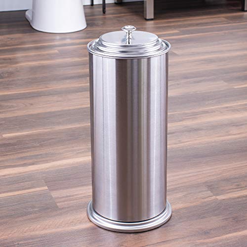 JS Jackson Supplies Free Standing Extra Large Toilet Paper Holder - Stainless Steel - color: Stainless Steel