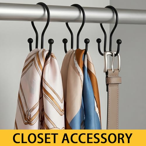 12Pcs Stainless Shower Curtain Hooks,Sturdy Metal Shower Curtain Rings,Glide Roller Double Shower Hooks,Rust Proof Anti-Drop Curtain Hooks,Smooth Sliding Rings for Bathroom Shower Rods Curtains,Black