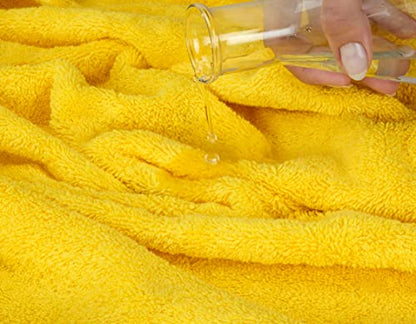 American Soft Linen 100% Cotton Luxury Turkish Towels, 6 Piece Towel Set | Soft Absorbent Quick Dry OEKO Tex Standard 100 Certificated Durable Machine Washable Premium Hotel Quality - color: Lemon Yellow