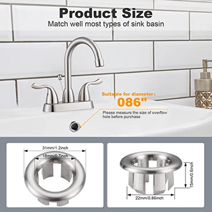 Sink Overflow Ring Brushed Nickel: ARCORA 2 Pack Bathroom Kitchen Sink Basin Trim Overflow Cover Hole Insert Cap - color: Brushed Nickel-2 Pack