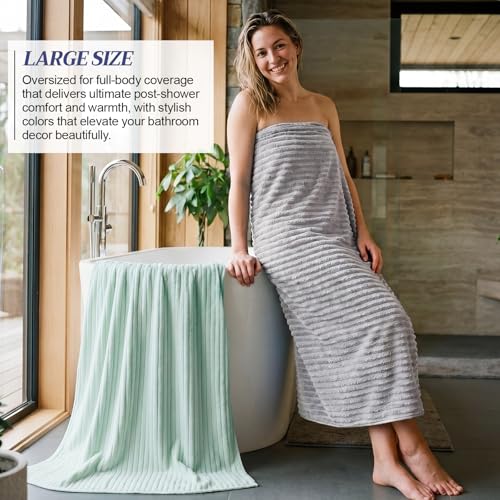 4 Pcs Extra Large Bath Towel 40x80'' Oversized Microfiber Bath Sheet,Macaron - color: Pastel