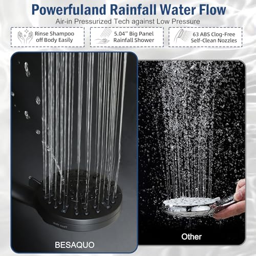 9 Settings High Pressure Magnetic Shower Head with Handheld | Power Wash for Tub&Tile, Magnetic Bracket, Pause Mode for Water Saving, Easy Clean Nozzles, Stainless 6ft Hose, Matte Black - color: Matte Black