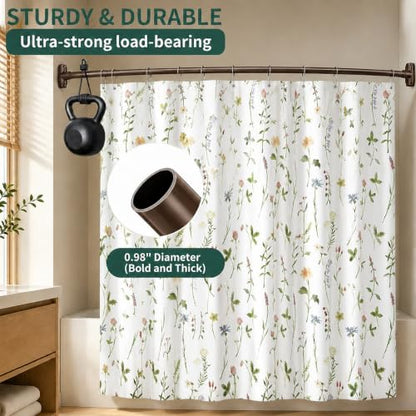 Bronze Curved Shower Curtain Rod for Bathroom 33-78 In Adjustable Extra Wide Curved Shower Rod, RustProof Stainless Steel Round Shower Rods for Bathtub, Stall Need Drilling - color: Bronze