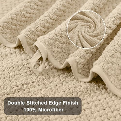Extra Large Bath Towels Set 35x70 Inches - Beige Luxury 600 GSM Oversized Bath Sheet Towel,Ultra Soft Microfiber - Quick Dry,Highly Absorbent Shower Towels Spa Hotel Bathroom Towel Set (4-Pack) - color: Light Brown Set, size: 4-Piece Set