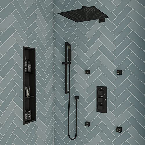 Alfi brand RAIN16S-BM Shower Head, Black Matte - color: Black Matte