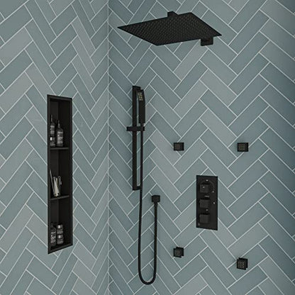 Alfi brand RAIN16S-BM Shower Head, Black Matte - color: Black Matte