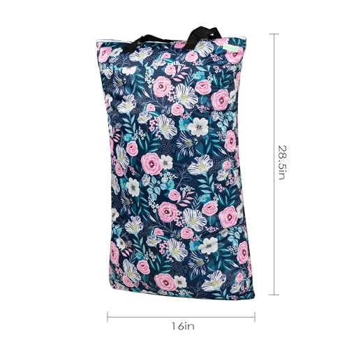 wegreeco Reusable Hanging Wet Dry Cloth Diaper Bag (Flower-1) - color: Flower-1
