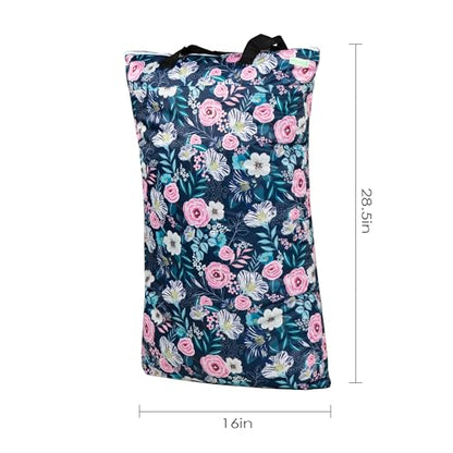 wegreeco Reusable Hanging Wet Dry Cloth Diaper Bag (Flower-1) - color: Flower-1