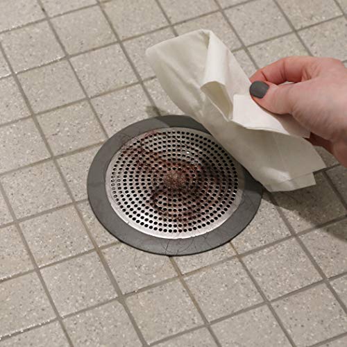 Danco 11040P Bathroom Sink Hair Catcher, Bathtub Drain Protector, Sink and Tub Strainer, 2-Pack - color: Brushed Nickel, size: Round [Pack of 1], style: Shower