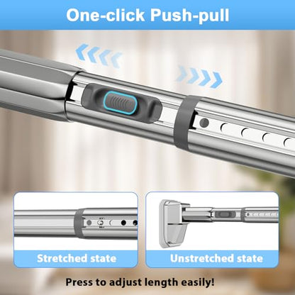 41-118 Inch Tension Curtain Rod, Silver | No Drill, Extra Long, Heavy Duty, Renter Friendly Adjustable - color: Silver, size: 41-118inch