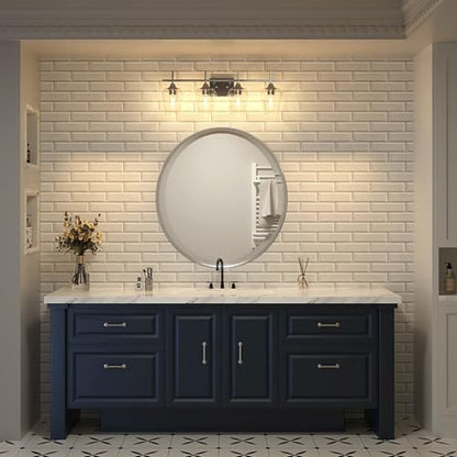 VONLUCE 4 Light Bathroom Vanity Light Fixture,Brushed Nickel | Wine Glass Shades, E26 Sockets, Easy to install, Vanity Lights for Bathroom Bedroom Hallway Living Room - color: Nickel, size: 4-Light