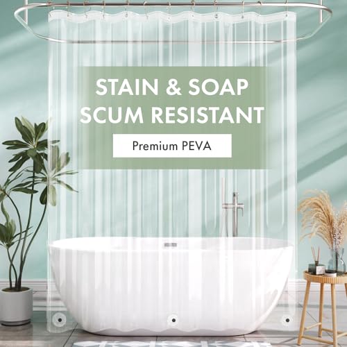 AmazerBath Shower Curtain Liner 80 Inches Long with 3 Magnets, 72x80 Clear Shower Curtain Liner Tall, Waterproof Plastic Shower Liner, Lightweight PEVA Shower Curtain with 12 Rustproof Metal Grommets - color: Clear, size: 72"W x 80"L (Pack of 1)