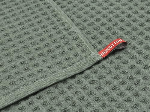 Mia'sDream Cotton Waffle Wash Cloths, 6 Pack, 13" x 13", Olive Green | Soft Washcloths,Thin Wash Cloths For Showering Face, Quick Drying Face Cloths, Small Hand Towels for Bathroom & Kitchen - color: Olive Green (Washcloth: 13" X 13")