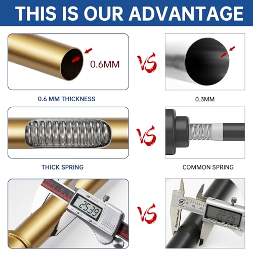 Industrial Shower Curtain Rod - 2-in-1 Design Tension Curtain Rod - Rustproof Non-Slip 43 to 72 Inch Metal Steel, Frosted Gold Painted Window Curtain Rod - color: Frosted Gold, size: 43-72 Inches