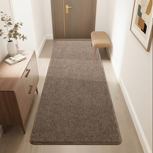 2x6 Runner Rug Brown for Bedroom, Washable Non Slip Entryway Rug for Hallway Kitchen Living Room, Small Area Throw Rugs Memory Foam Indoor Carpet for Teen Kids Nursery Dorm Decor - color: Brown-white, size: 2x6Feet