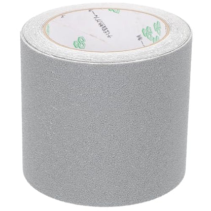 Angoily Wear-resistant Anti-slip Tape for Bathroom and Stairs, Waterproof Abrasive Non-skid Strip with Gray Pebble Texture, 10cm X 5m Roll, Bathtub and Shower Safety Grip
