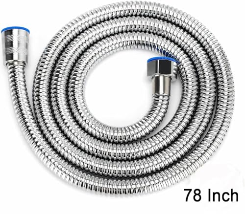 Shower Hose For Hand Held Shower Heads, 79 Inches Cord Extra Long Stainless Steel Hand Shower Hose, Ultra-Flexible Replacement Part with Brass Insert, Brushed Nickel