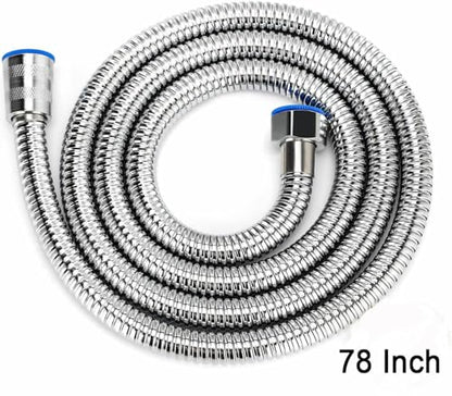 Shower Hose For Hand Held Shower Heads, 79 Inches Cord Extra Long Stainless Steel Hand Shower Hose, Ultra-Flexible Replacement Part with Brass Insert, Brushed Nickel