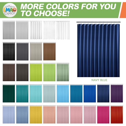 2 Pack | Navy Blue Plastic Shower Curtain Or Liner, 72x72 Inch Lightweight Plastic Bathroom Shower Showroom Inner Curtain with Rustproof Metal Grommet Holes and Weighted Magnets - color: Navy Blue