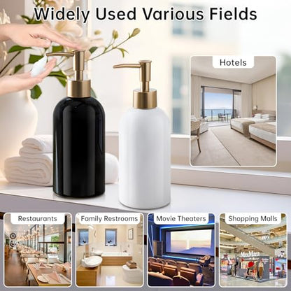 Gold Refillable Dish Soap Dispenser for Kitchen Sink,Hand Soap Dispenser Bottle for Bathroom Countertop Sink (white-2pcs) - color: White-2pcs