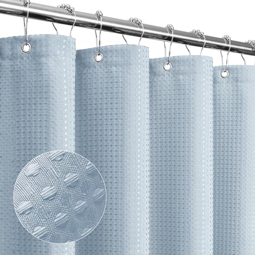 Small Stall Fog Blue Fabric Shower Curtain, 36 x 72 | Narrow Half Cloth-Textured Shower Curtain for Bathroom, Water Repellent, Machine Washable - color: Fog Blue, size: 36"W x 72"L (Pack of 1)