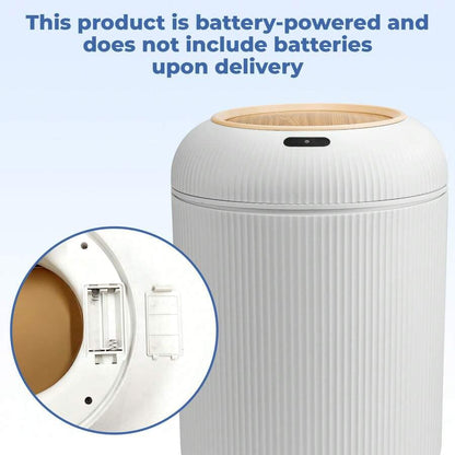 Smart Sensor Trash Can Hands-Free Auto Open Lid Odor Seal | Infrared Motion Sensor, Waterproof Plastic, 6-Second Auto Close, Versatile Indoor Use, Wooden Legs Design