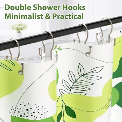 Shower Curtain Hooks, Simple Shower Curtain Rings, Sturdy Shower Curtain Hangers, Double Hook Shower Curtain Hooks, Smooth Gliding Metal Shower Hooks for Shower Curtain (Nickel, 12 Pack) - color: Nickel, size: 12 Pack