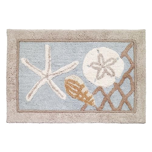 Avanti Linens - Coastal Bathroom Rug 20x30, Soft & Absorbent Cotton | Soft & Absorbent Cotton, Coastal Design, Non-Slip Backing, Machine Washable, Everyday Comfort - size: 1'8" x 2'6" (Rectangular)