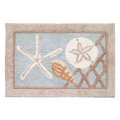 Avanti Linens - Coastal Bathroom Rug 20x30, Soft & Absorbent Cotton | Soft & Absorbent Cotton, Coastal Design, Non-Slip Backing, Machine Washable, Everyday Comfort - size: 1'8" x 2'6" (Rectangular)