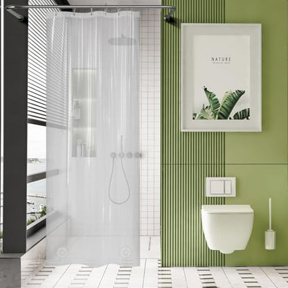 AmazerBath Long Stall Shower Curtain 36x84 Inches, Walk in Shower Curtain Plastic, Clear Shower Stall Curtain Heavy Duty Thick PEVA, Narrow Curtain with 2 Weighted Stones and 6 Grommet Holes - color: 8g Clear, size: 36"W x 84"L (Pack of 1)