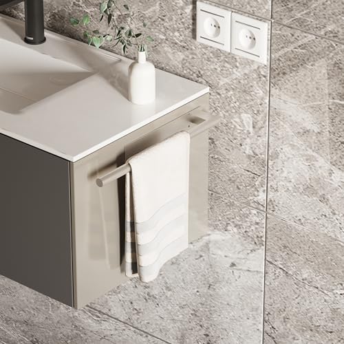 Hand Towel Holder, Adhesive or Drill Wall Mount, Brushed Nickel | 15 Inch Hand Towel Bar, 304 Stainless Steel, Rustproof, Stick on Towel Racks for Bathroom, Kitchen, RV - color: Brushed Nickel