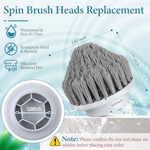 2 Pcs Cone Brush Heads Compatible with SYNOSHI Spin Scrubber | Reach Hard-to-Clean Corners, Durable PBT & ABS Material, Easy Replacement Design, Multi-Surface Cleaning