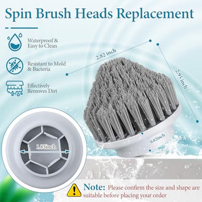 2 Pcs Cone Brush Heads Compatible with SYNOSHI Spin Scrubber | Reach Hard-to-Clean Corners, Durable PBT & ABS Material, Easy Replacement Design, Multi-Surface Cleaning