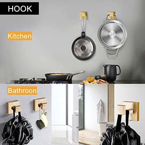 5-Piece Bathroom Hardware Set 23.6 Inch Gold Towel Bar Set Towel Bar Towel Ring Coat Hook and Toilet Paper Holder with Shelf Wall Mounted Stainless Steel Bathroom Accessories Set - color: Gold