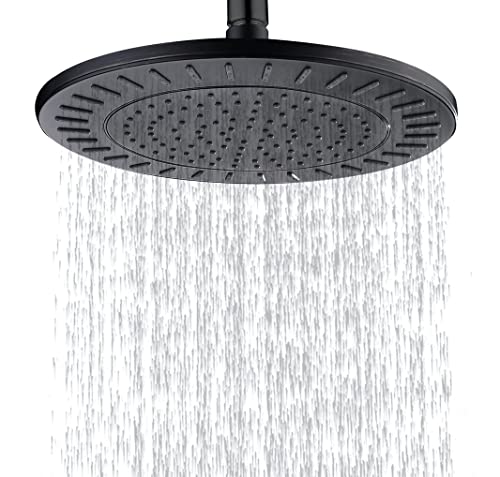 BRIGHT SHOWERS Rain Shower Head, 9 Inch High Pressure Waterfall Showerhead with Adjustable Angle and Anti-clogging Silicone Nozzles, Luxury Bathroom Overhead Shower, Oil-Rubbed Bronze - color: Oil Rubbed Bronze