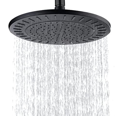 BRIGHT SHOWERS Rain Shower Head, 9 Inch High Pressure Waterfall Showerhead with Adjustable Angle and Anti-clogging Silicone Nozzles, Luxury Bathroom Overhead Shower, Oil-Rubbed Bronze - color: Oil Rubbed Bronze
