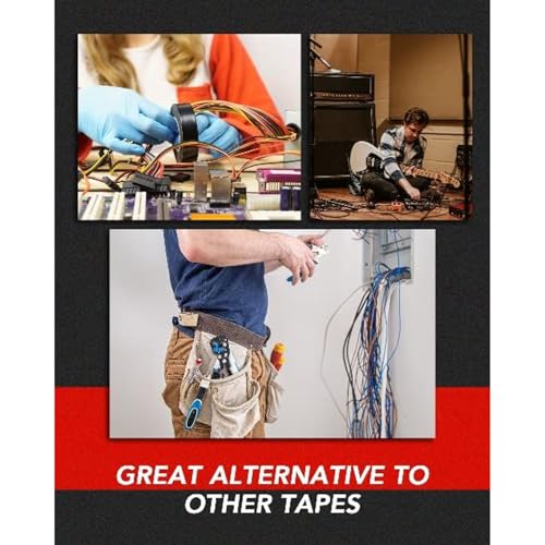 TapePlus Vinyl Electrical Tape - Waterproof Tape for Cable Protection - Wide Vinyl Adhesive for Floor Marking - Binding Adhesive for Book Repair - 3 in, 40 yd, Black