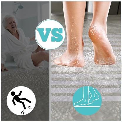 24Pcs Safety Bathtub Strips Adhesive, Non Slip Bathtub Stickers Anti Slip Shower Stickers, Safety Adhesive Strips for DIY, Stair, Floor (Clear) - color: Clear