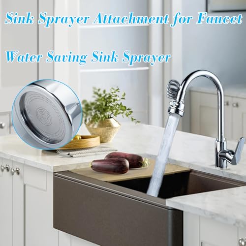 Faucet Sprayer Attachment,Kitchen Sink Sprayer, Sink Sprayer Attachment for Faucet,Kitchen Faucet Sprayer Attachment with Stretchable Hose, Faucet Extender for Kitchen Sink with 3 Water Outlet Modes