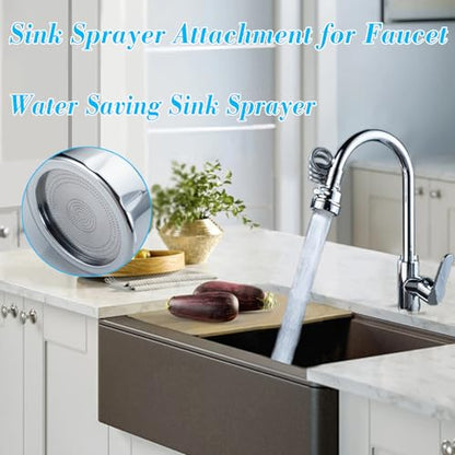 Faucet Sprayer Attachment,Kitchen Sink Sprayer, Sink Sprayer Attachment for Faucet,Kitchen Faucet Sprayer Attachment with Stretchable Hose, Faucet Extender for Kitchen Sink with 3 Water Outlet Modes