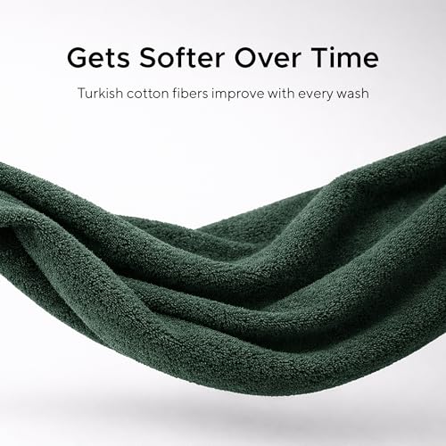 Luxury Hotel & Spa, Turkish Cotton Dark Green Towels Bathroom Sets | 6 Pieces Dark Green Bath Towels Soft and Absorbent Green Towel Set for Your Bathroom - color: Dark Green