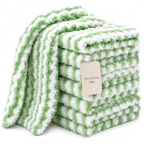 10PACK Kitchen Cleaning Cloths, Microfiber Dish Cloths: All-Purpose Washing/Soft/Lint Free/Absorbent/Quick Dry Reusable Washable Towels for Bathroom/Car/Glass, 10''x10'' - Green - color: Green, size: 10 x 10 Inch - 10PCS