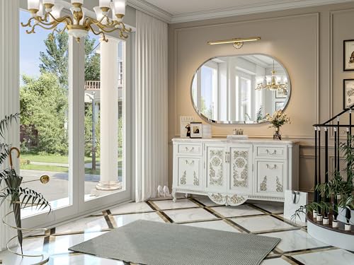 Frameless Oval Mirror, 48"x32" Beveled Oval Bathroom Mirrors | 5mm HD Glass, Anti-Rust, 15mm Frameless Beveled Mirror, French Cleat, Horizontally or Vertically, for bathroom/bedroom - size: 48"L x 32"W
