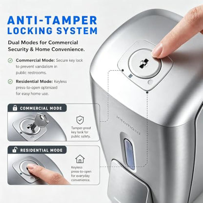 interhasa! Commercial Hand Soap Dispenser Wall Mount | Dual-Lock Design, ABS Liquid & Gel Hand Sanitizer Dispenser for Bathroom & Commercial Restaurant, 28oz/800ml - color: Silver