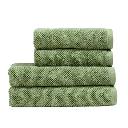 Christy Brixton 4 Piece Towel Set | Khaki Green | 100% Cotton | Ultra Soft | Super Absorbent | 600GSM | 2 Bath Towels 2 Hand Towels - color: Khaki, size: 2 Hand 2 Bath Set