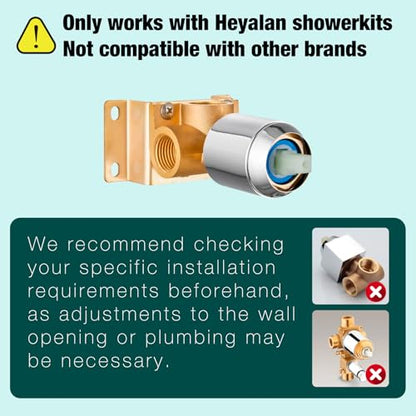 Heyalan 8 Inch Square Rain Shower Faucet Set with Valve, Polished Chrome | Female-thread 1/2-inch NPT connections, SUS304 shower head, brass rough-in valve, single-handle control Shower Set - color: Chrome, size: 8 Inch Square Shower Head