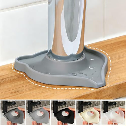 Compact Silicone Kitchen Sink Faucet Splash Proof Mat, Tap Water Diversion Splash Guard Drain Pad(Grey,2PCS) - color: Greyx2