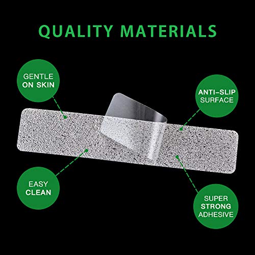 Non Slip Bathtub Strips 18 PCS Larger Adhesive Anti Slip Shower Stickers for Bath Tub,Bathroom,Stairs with Premium Scraper - color: Clear