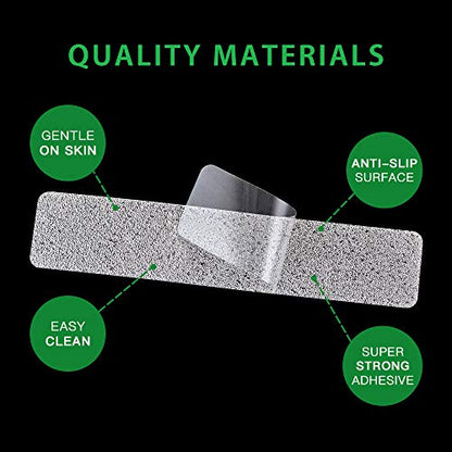 Non Slip Bathtub Strips 18 PCS Larger Adhesive Anti Slip Shower Stickers for Bath Tub,Bathroom,Stairs with Premium Scraper - color: Clear