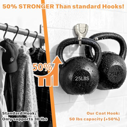 Coat Hooks Wall Mount: Flip Lid Conceals Screws & Double Hooks, Heavy Duty Wall Hooks, Damage-Resistant Clothing Design, Towel Hooks for Bathroom Living Room to Hang Coats Hats Keys (4, Silver) - color: Silver